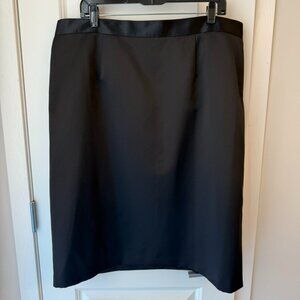 Sag Harbor Women's Black Satin Skirt Size 20W